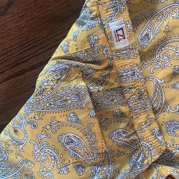 Cutter & Buck Yellow Paisley Swim Trunks - Picture 3 of 3